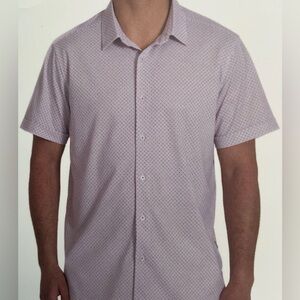 Men's Patterned Short Sleeve Polo - Light Purple